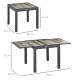 Outsunny Extending Garden Table, Outdoor Dining Table for 6, Aluminium Frame Rectangular Patio Table with Plastic Board Tabletop