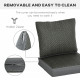 Outsunny 2-Piece Back and Seat Cushion Pillows Replacement, Fabric and PE Rattan Patio Chair Cushions Set, Grey