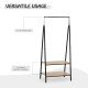 Clothes Rail, Freestanding Metal Clothes Rack with 2 Tier Storage Shelves for Bedroom and Entryway, 64 x 42.5 x 149 cm, Black Fr