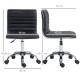 Adjustable Swivel Office Chair with Armless Mid-Back in PU Leather and Chrome Base - Black