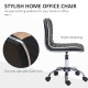 Adjustable Swivel Office Chair with Armless Mid-Back in PU Leather and Chrome Base - Black