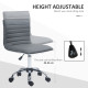 Adjustable Swivel Office Chair with Armless Mid-Back in PU Leather and Chrome Base - Dark Grey