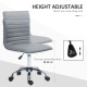 Adjustable Swivel Office Chair with Armless Mid-Back in PU Leather and Chrome Base - Light Grey