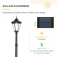 Outsunny 2.4 m Garden Lamp Post Light, LED Solar Powered Patio Path Lighting Lamp with Aluminium Frame, PIR Motion Sensor for La