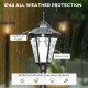 Outsunny 2.4 m Garden Lamp Post Light, LED Solar Powered Patio Path Lighting Lamp with Aluminium Frame, PIR Motion Sensor for La