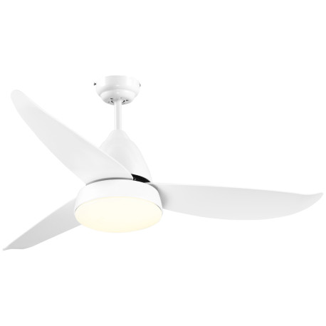 Reversible Ceiling Fan with Light, 3 Blades Indoor Modern Mount White LED Lighting Fan with Remote Controller, for Bedroom, Livi