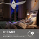 Reversible Ceiling Fan with Light, 3 Blades Indoor Modern Mount White LED Lighting Fan with Remote Controller, for Bedroom, Livi