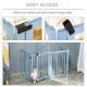 PawHut Pet Gate Wooden Foldable Dog Safety Barrier w/ 4 Panels for Small and Medium Dogs Blue