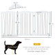 PawHut Foldable Dog Gate, Freestanding Pet Gate, with Two Support Feet, for Staircases, Hallways, Doorways - White