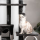 PawHut Floor-to-Ceiling Cat Tree for Indoor Cats, 240-260cm Adjustable Cat Tree - Dark grey