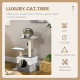 PawHut Cat Tree w/ Sisal Scratching Posts, House, Perches, Toy Mouse, Grey