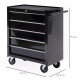 5-Drawer Tool Chest with Wheels, Steel Lockable Tool Storage Cabinet with Handle, 2 Keys for Garage, Workshop, Black