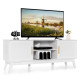 Rattan TV Stand for TVs up to 65 Inch with Adjustable Shelf