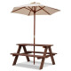 Children&#039;s Garden Picnic Table Bench with Sun Umbrella