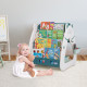 3 in 1 Kids Art Easel with Stool and Multi-Layer Book Rack