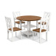 5 Pieces Extendable Dining Table Set with 2-Tier Storage Shelf