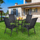 Set of 2 Folding Outdoor Dining Chairs with Ergonomic Armrests