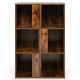 2 Pieces 3-Tier Wooden Storage Bookcase