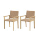 Wood Chair Set of 2 with Paper Rope Woven Seat