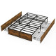 4 Feet Double Metal Bed Frame with 4 Rolling Underbed Storage Drawers