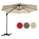 10 Feet Cantilever Solar Umbrella 28LED Lighted Patio Offset Tilt 360° for Outdoor