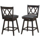 Set of 2 Counter Height Bar Stool with Ergonomic Backrest