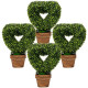 4 Pieces Heart-Shape Artificial Plant Set