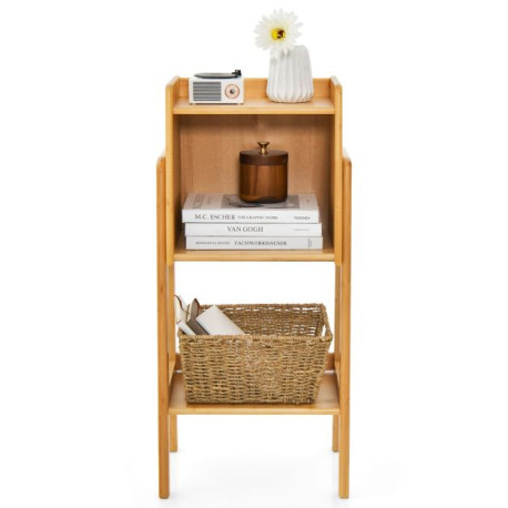 3 Tier/4 tier Free Standing Tall Bamboo Bookshelf with Legs