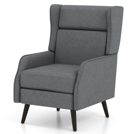 Traditional Fabric Wingback Chair with Removable Seat Cushion