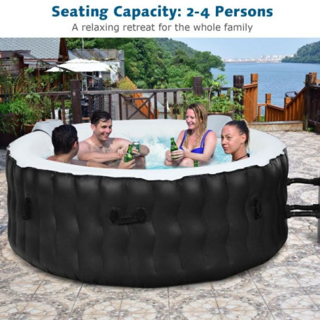 Inflatable Hot Tub with 108 Massage Bubble Jets and Headrest