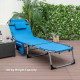 Outdoor 5-position Folding Chaise Lounge Chair with Adjustable Footrest