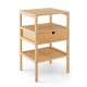 Set of 2 Multipurpose Bamboo Nightstand with Storage Drawer and Slatted Shelf