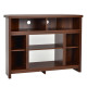 Wood Corner Universal TV Stand with Storage Cabinets and Adjustable Shelves