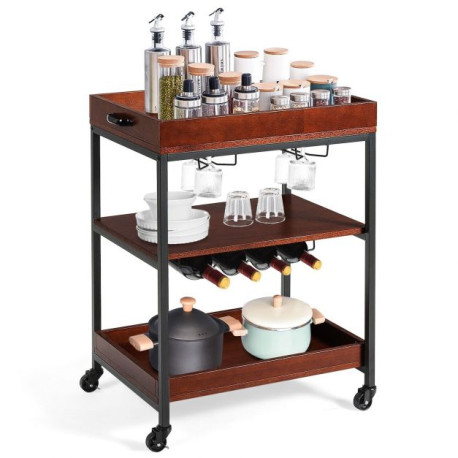 3-Tier Industrial Kitchen Island Cart