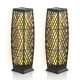 2 Pieces Outdoor Solar-Powered Floor Lamp Set