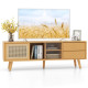 Bamboo TV Stand Modern Console Table for TV up to 65 Inch