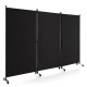 3-Panel Folding Room Divider with Wheels for Living Room Bedroom