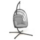 Swing Egg Chair with Stand with Cushion, Pillow and Foldable Seat Basket