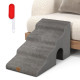 4-Tier High Density Foam Dog Ramps for High Beds and Couches