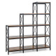 5-Tier Bookshelf 9 Cubes Bookcase with Carbon Steel Frame