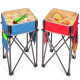 2 Pieces Folding Camping Tables with Large Capacity Storage Sink and Anti-skid Feet