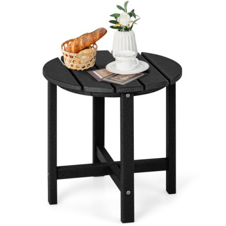 Patio Round HDPE Side Table for Yard Porch Garden