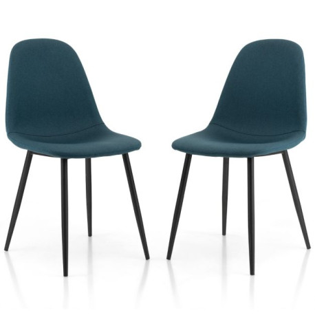 Upholstered Dining Chairs Set of 2 with Metal Legs