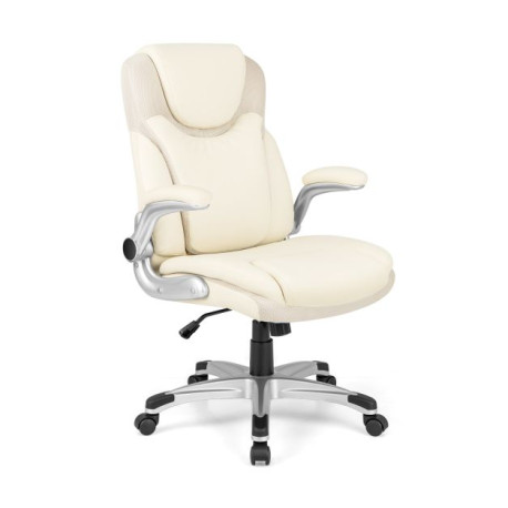 Adjustable Executive Office Chair PU Leather with Rocking Function and Armrests