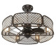 Caged Crystal Ceiling Fan Light with 6 Gear Speeds and 3 Fan Blades