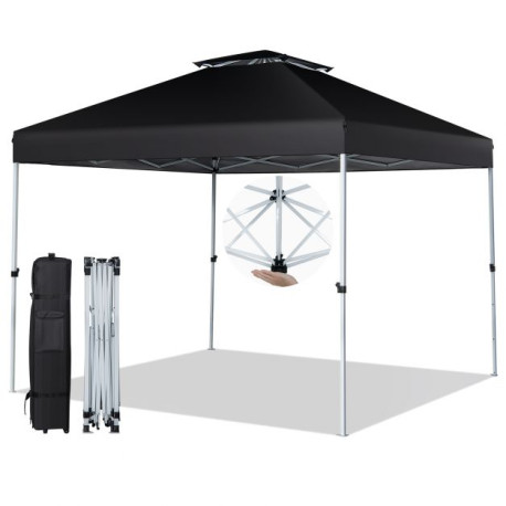 3m x 3m Pop Up Gazebo with Adjustable Height and Double Vented Roof