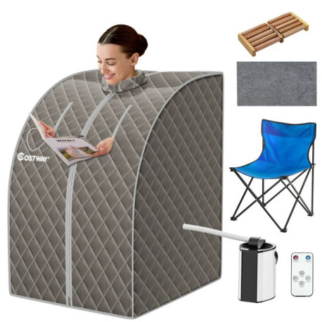 3L Portable Steam Sauna with 9-Level Temperature and Folding Chair