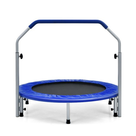 101cm Foldable Trampoline with 4-Level Adjustable Handle for Adults