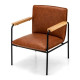 PU Leather Accent Chair with Armrests Backrest and Seat Cushion