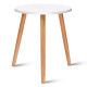 Round Occasional/Side Table with Natural Wood Legs for Home and Office